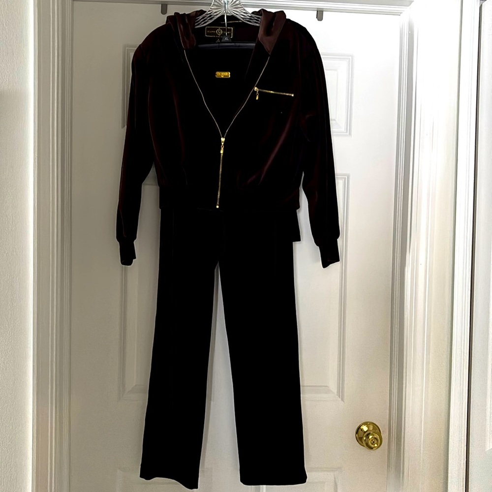 NWOT - 3 pc St John Sport by Marie Gray - Size P - Gorgeous Dark Brown Velour.